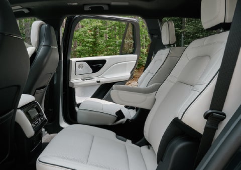 A side view of the second row with captain’s chairs in a 2027 Lincoln Aviator® Black Label™ SUV. | Lincoln North Miami in North Miami FL